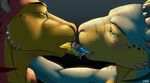  blue blue_eyes blue_tongue dragon duo gay hida hybrid iggi iggi_eastwind iggiokko kissing male micro okko tongue 