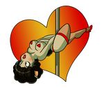  &hearts; after_the_fox alpha_channel dancing female green_eyes heart_nipples high_heels lipstick pasties pinup pole_dancing sheep solo stockings 