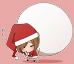  brown_hair chibi christmas closed_eyes extra heavy k-on! kinoshita_shizuka landolt_tamaki sack santa_costume short_hair solo 