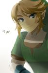  blonde_hair blue_eyes korean link lowres male_focus muse_(rainforest) pointy_ears smile solo the_legend_of_zelda the_legend_of_zelda:_twilight_princess translated 