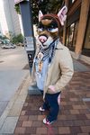  bailey beanie blue_eyes city crosswalk eyewear fursuit glasses hat jacket jeans looking_at_viewer male mammal outside rat real rodent scarf sneakers unknown_artist whiskers 