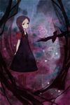  bird black_dress black_hair braid dress rose_(the_path) single_braid solo the_path w14m 