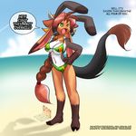  anthro beach big_breasts bikini birthday black_hair braid breasts brown brown_fur brown_hair clothed clothing day dialog dialogue english_text female freckles freelancemanga fur fusion green_eyes hair hands_on_hips hooves horn horns las_lindas long_hair long_tail mora_linda multiple_ears nekonny open_mouth outside pink_hair plantigrade rachel seaside skimpy solo standing swimsuit taffy tail tail_tuft text tight_clothing tuft yellow_eyes 