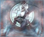  anthro big big_breasts breasts dragon female fog huge_breasts nipples nude pose scalie sharna silver_hair solo terminvs_est yellow_eyes 