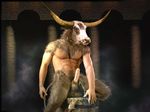  bovine bull cum erection fur horns lewd male muscles nude penis photomorph sheath solo 