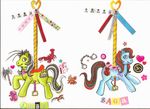 &hearts; badge carousel chival collage equine horse lobster pony tail wings 