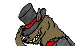  canine chaoswerewolf evil fox grin hat solo suit top_hat 
