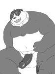  balls fat male monochrome mugsaith nude obese panda penis sketch solo 