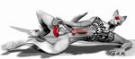  3d canine cgi dildo dog eyes_closed hi_res male masturbation open_mouth penis piercing red sex_toy solo star tail tattoo tongue white 