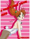  1999 animal_ears bishoujo_senshi_sailor_moon bunny_ears bunny_girl bunnygirl green_eyes kino_makoto leotard pantyhose tights 