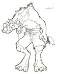  blackandwhite crazed drool gnoll hyena male saliva sefeiren shorts solo topless 