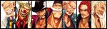  bad_id bad_pixiv_id bandana beard ben_beckman black_hair buggy_the_clown cigarette column_lineup dracule_mihawk edward_newgate facial_hair grin hat highres male_focus manly monkey_d_garp multiple_boys mustache one_piece red_hair red_nose scar shanks silvers_rayleigh smile tsuyomaru white_hair 