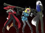  bfg canine cosplay darkduck64 dog eyewear feline female fox glasses gun harkonnen_cannon hellsing integra janice lynx mammal rachel_(darkduck64) ranged_weapon sarah_(darkduck64) seras_victoria spazzykoneko weapon 