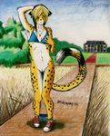  bottomless cheetah clothed clothing daytonacheetah feline female half-dressed mammal panties panties_down pussy solo tail underwear whitetip 