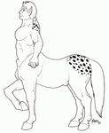  appaloosa arms band centaur equine fur hair half-closed_eyes half_closed_eyes hooves horse human legs line_art long_hair male mammal monochrome muscles nude pink_gecko_productions plain_background pointed_ears pointy_ears ponytail raised_leg rumore_saetil sheath signature skin solo spots standing tail taur white_background 