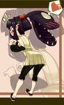  bad_id bad_pixiv_id black_hair extra_mouth gen_3_pokemon heart kariinu mawile no_socks personification pokemon ponytail prehensile_hair red_eyes solo spoken_heart zoom_layer 