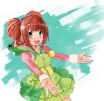  brown_hair frog green_eyes hood hoodie idolmaster idolmaster_(classic) long_hair nerotarou@seven solo takatsuki_yayoi 