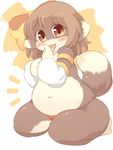  brown_eyes brown_hair canine dog fat female hair mammal mcdonnell-douglas overweight panties plain_background short_hair solo tail tongue underwear white_background 