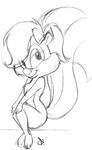  black_and_white bow chest_tuft cute female fifi_la_fume fifi_le_fume fur mammal monochrome plain_background sketch skunk solo tiny_toon_adventures tiny_toons tuft warner_brothers white_background 