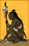  loincloth looking_at_viewer lord_of_the_rings magic_user piercing polearm red_eyes shaman skull staff tribal_spellcaster ulbandi underwear uruk-hai 