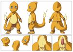  anus balls blue_eyes char_(character) charmander cute fire freckles loincloth male model_sheet nintendo orange_body penis plain_background pok&#233;mon pok&eacute;mon solo underwear video_games white_background young 