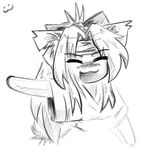  :3 ambiguous_gender cat fang feline greyscale monochrome pencils solo 