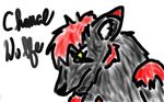  black canine chance_wulfe chaoswerewolf fur red solo wolf yellow_eyes 