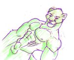  abs buff cougar feline kihu looking_at_viewer male muscles puma sheath smile solo standing wolf-of-the-north 