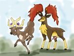  ambiguous_gender antlers cervine deer erection hooves horn male mammal mebukijika nintendo penis pok&#233;mon pokemon sawsbuck sheath stantler video_games 
