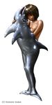  costume dolphin feral human kemono_inukai latex mammal marine plain_background rubber solo white_background 