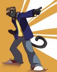  clothing feline hair jailbird male mammal objection objection! panther pants scott_pilgrim shirt shoes solo tail ther to_the_batmobile! 