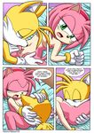  anthro bed breasts canine comic duo female fox hedgehog licking mammal miles_prower mobian nude oral palcomix pussy sega sonic_(series) tails tongue unknown_artist 