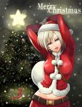  aya_brea bag belt blonde_hair blue_eyes christmas christmas_tree chuppa_(katotsuba) hat midriff miniskirt parasite_eve parasite_eve_the_3rd_birthday santa_costume santa_hat short_hair skirt snow solo 