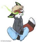  canine clothing derp fox hair holly_massey kitsune_(character) male mammal pants plain_background short_hair smoking_eye solo tail tongue white_background 