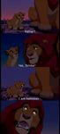  brown_eyes child disappointed disappointment disney eye_contact father feline feral funny humor lion lol looking_at_each_other mammal meme parent simba son son_i_am_disappoint the_lion_king unknown_artist young 