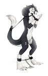  bondage bound female nude plain_background sergal sidgi solo tail tongue white_background 