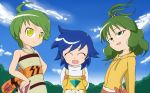  3girls amao_miru blue_hair green_eyes green_hair live_on_cardliver_kakeru multiple_girls oba_ran oozora_suzume 