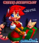  caribbean_blue cat christimas christmas clauss feline female freelancemanga gift holidays mammal nekonny night santa_costume tiger tina_(caribbean_blue) 