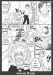  animal_bride anthro black_and_white blush breasts canine cleaning collar comic cunnilingus dog female hair human male monochrome oral oral_sex sex sweatdrop tail translated unknown_artist 