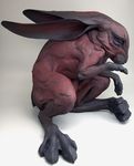  beth_cavener_stichter black lagomorph rabbit red sculpture self-pity solo 
