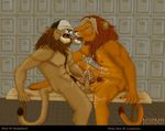  beijinbeef fangs feline frottage gay happy_trail hat licking lion male tongue 