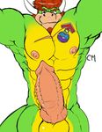  balls biceps big_balls big_muscles big_penis cursedmarked darius_koopa darius_koopa_(character) dragon erection facial_hair fangs goatee hair horn horns knot koopa looking_at_viewer male mario_bros muscles nintendo nipples nude pecs penis piercing red_hair reptile scalie scar sideburns solo standing tail tattoo teeth turtle vein veins video_games 