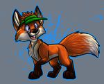  canine cute feral fox hat likeshine looking_at_viewer male open_mouth solo teeth toony 