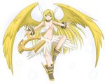  blonde_hair clam_curry knights_in_the_nightmare marietta monster_girl source_request staff wings 