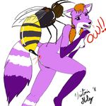  bee bee_sting butt canine female fox giant_bee hair insect nude pain poison pussy raised_tail sting tail vixen 