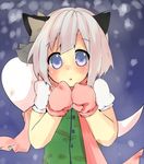  animal_ears cat_ears kemonomimi_mode konpaku_youmu konpaku_youmu_(ghost) mittens nobuyuki_(mikitantan) scarf solo touhou 