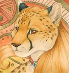  brown_eyes cheetah feline female korrok mammal necklace solo 