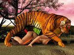  3d animal doggy_position feline female feral human interspecies male penis straight tiger zoo 