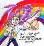  &hearts; anime dragon gay human humour lipstick male meme pink rainbow scalie yu-gi-oh 