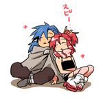  child children couple kamina lowres sleep sleeping tengen_toppa_gurren-lagann tengen_toppa_gurren_lagann yoko_littner yoko_ritona young younger 